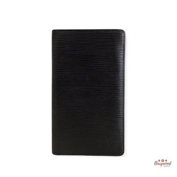 Authentic LOUIS VUITTON Black Epi Leather Long Bifold Checkbook/Wallet- UNISEX - Picture 1 of 13